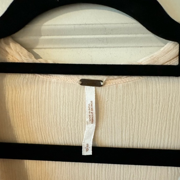 Free People Cream Buttoned Maxi Dress with Plunge Neckline - Picture 4 of 5